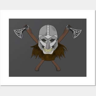 Viking Skeleton Head Posters and Art